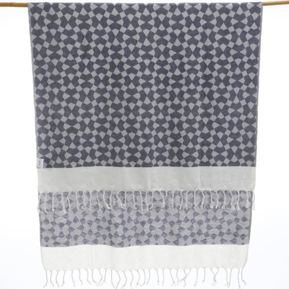 Blue Turkish Towel Wrap Beach Towel Picnic Blanket Diamond print Boho NWT - Picture 4 of 5